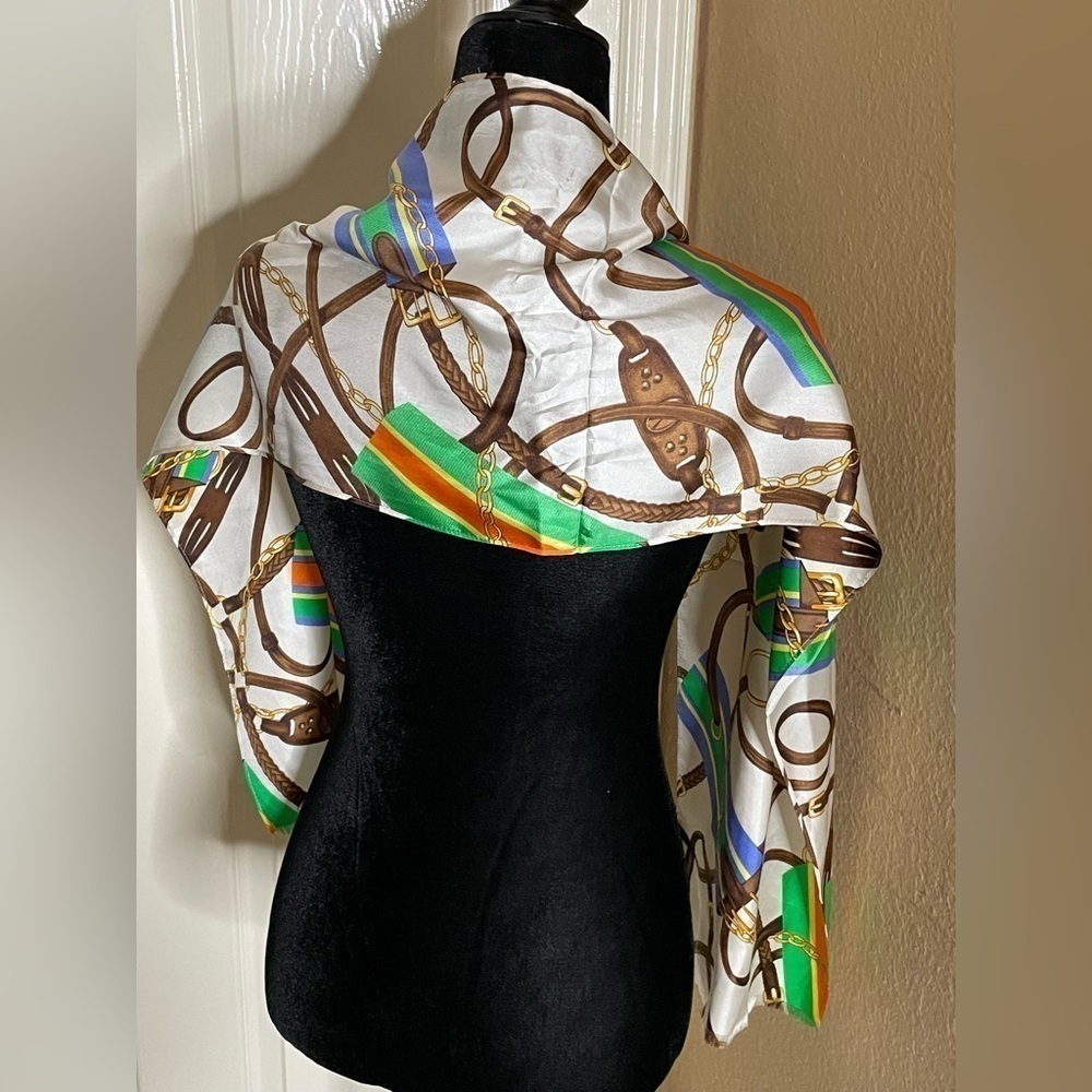 Ralph Lauren Foulard Silk Gold Double Horse Bridal​​​​​​​​​​​​ - Picture 4 of 10